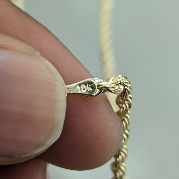 10kt real gold rope chain 2.9 mm 22 inches - Picture 9 of 10